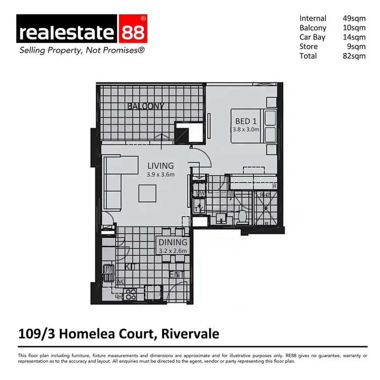 Floorplan of Homely apartment listing, 109/3 Homelea Court, Rivervale WA 6103