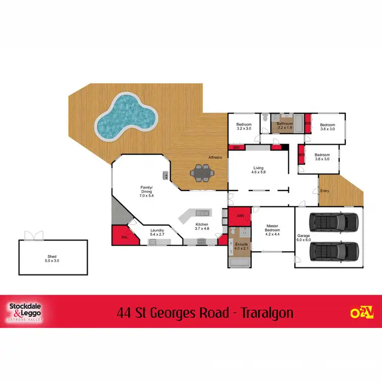 Floorplan of Homely house listing, 44 St Georges Road, Traralgon VIC 3844