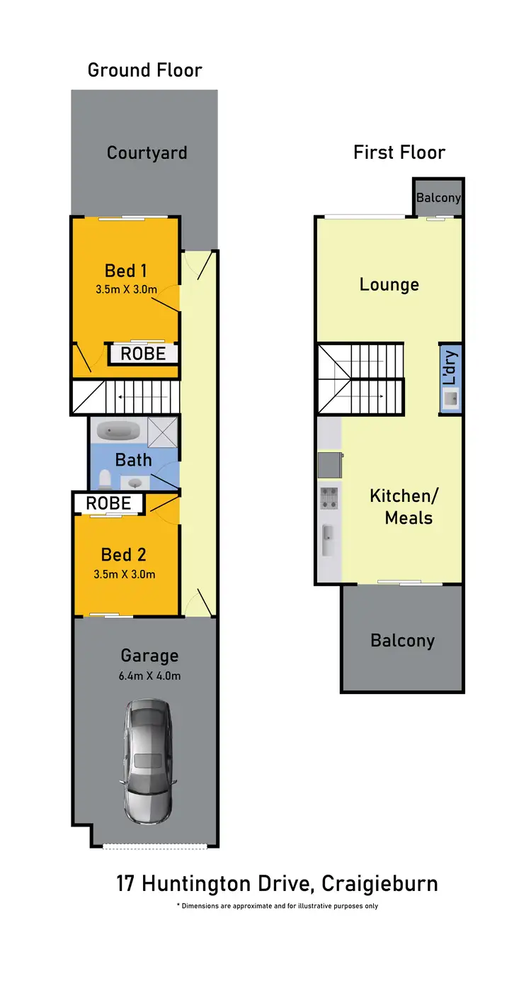 Floorplan of Homely townhouse listing, 17 Huntington Drive, Craigieburn VIC 3064