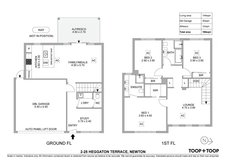 Floorplan of Homely townhouse listing, 2/25 Heggaton Terrace, Newton SA 5074