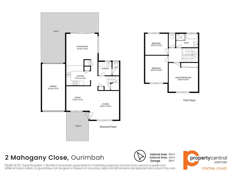 Floorplan of Homely semi-detached listing, 2 Mahogany Close, Ourimbah NSW 2258