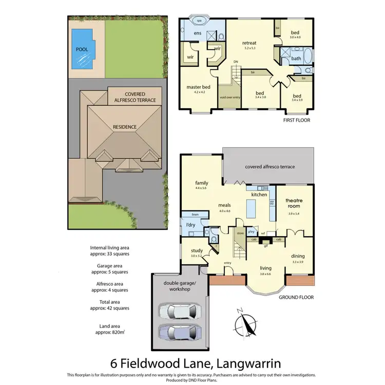 Floorplan of Homely house listing, 6 Fieldwood Lane, Langwarrin VIC 3910