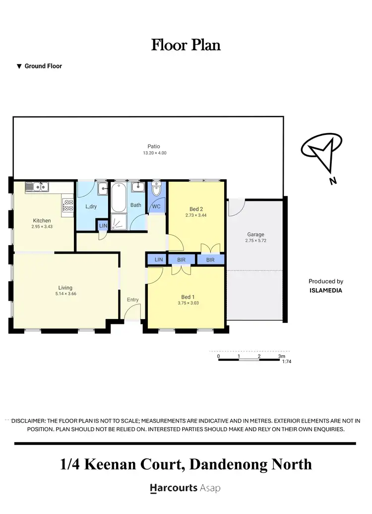 Floorplan of Homely unit listing, 1/4 Keenan Court, Dandenong North VIC 3175