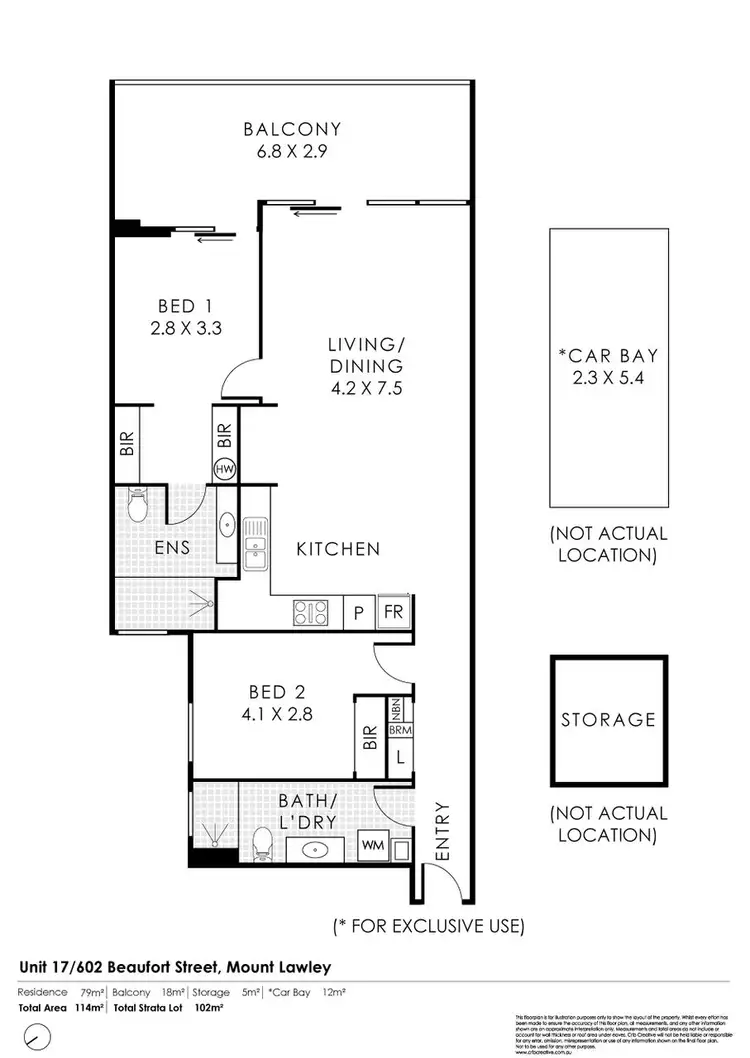 Floorplan of Homely apartment listing, 17/602 Beaufort Street, Mount Lawley WA 6050