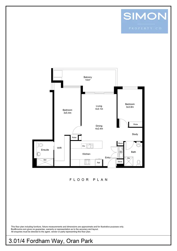 Floorplan of Homely apartment listing, 3.01/4 Fordham Way, Oran Park NSW 2570