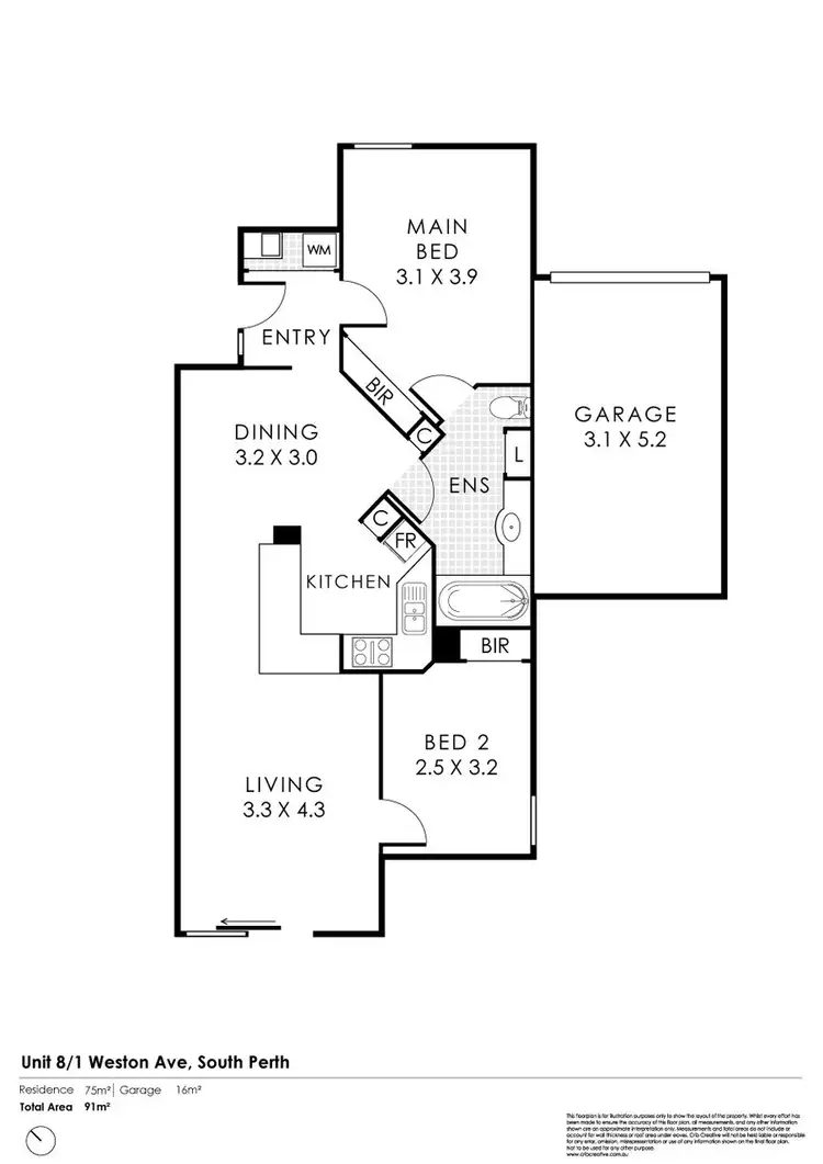 Floorplan of Homely unit listing, 8/1 Weston Avenue, South Perth WA 6151