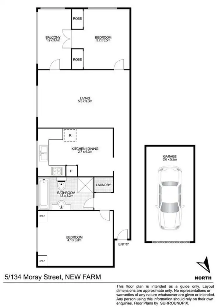 Floorplan of Homely apartment listing, 5/134 Moray Street, New Farm QLD 4005