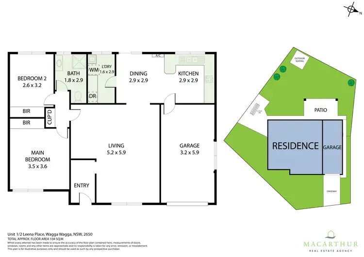 Floorplan of Homely villa listing, 1/2 Leena Place, Wagga Wagga NSW 2650