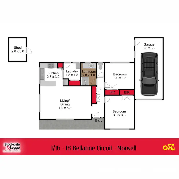 Floorplan of Homely house listing, 1/16-18 Bellarine Court, Morwell VIC 3840