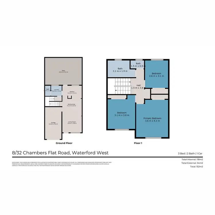 Floorplan of Homely townhouse listing, 8/32 Chambers Flat Road, Waterford West QLD 4133