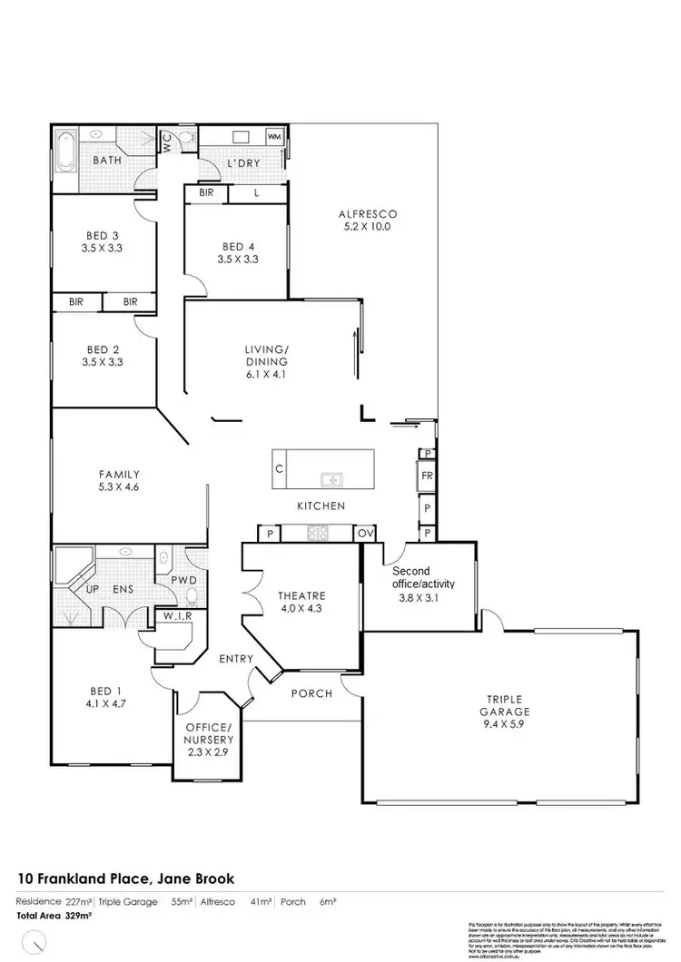 Floorplan of Homely house listing, 10 Frankland Place, Jane Brook WA 6056