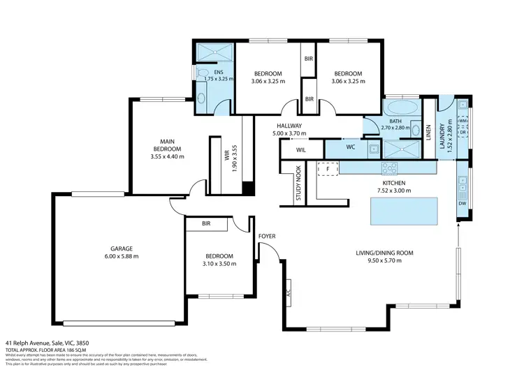 Floorplan of Homely house listing, 41 Relph Avenue, Sale VIC 3850