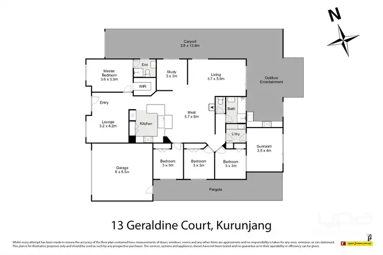 Floorplan of Homely house listing, 13 Geraldine Court, Kurunjang VIC 3337