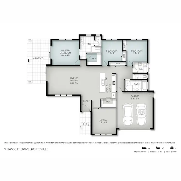 Floorplan of Homely house listing, 7 Hassett Drive, Pottsville NSW 2489
