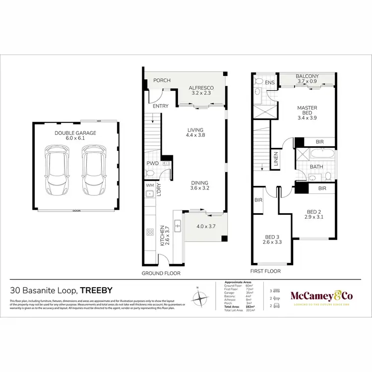 Floorplan of Homely townhouse listing, 30 Basanite Loop, Treeby WA 6164
