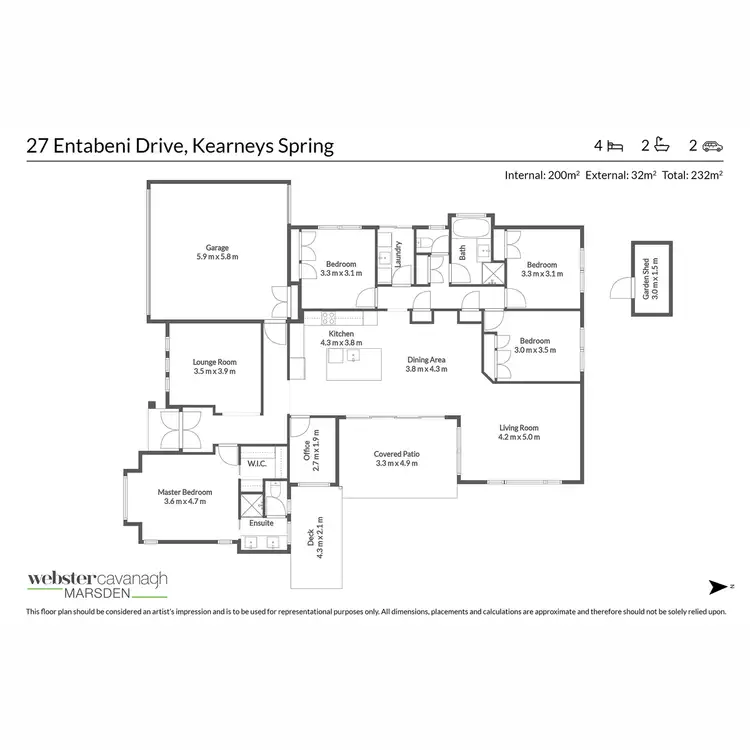 Floorplan of Homely house listing, 27 Entabeni Drive, Kearneys Spring QLD 4350