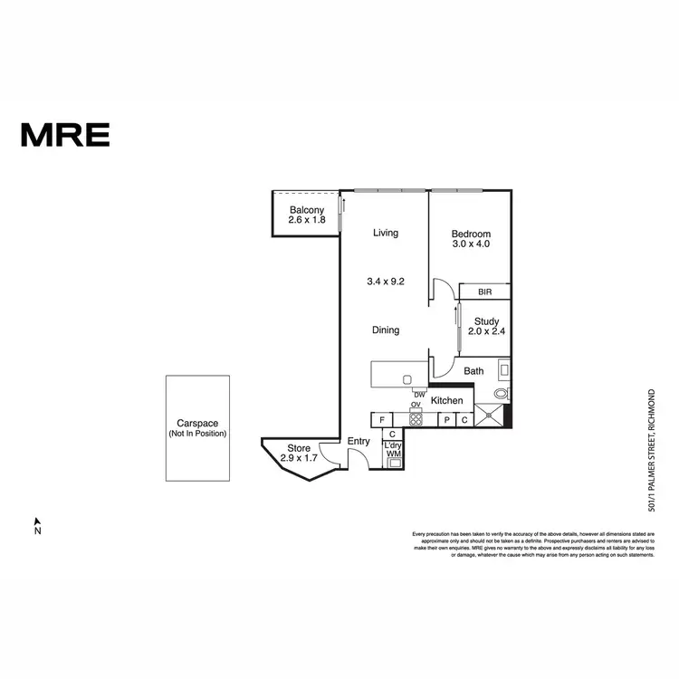 Floorplan of Homely apartment listing, 501/1 Palmer Street, Richmond VIC 3121