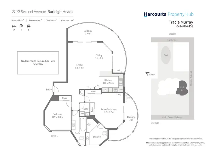 Floorplan of Homely apartment listing, 2C/3 Second Avenue, Burleigh Heads QLD 4220