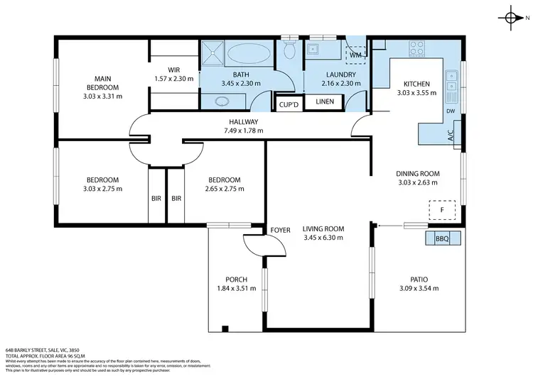 Floorplan of Homely unit listing, 64B Barkly Street, Sale VIC 3850