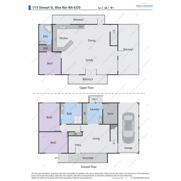 Floorplan of Homely townhouse listing, 1/15 Stewart Street, Mira Mar WA 6330