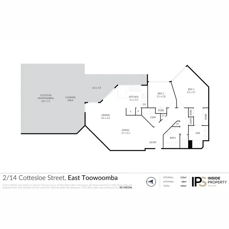 Floorplan of Homely unit listing, 2/14-16 Cottesloe Street, East Toowoomba QLD 4350