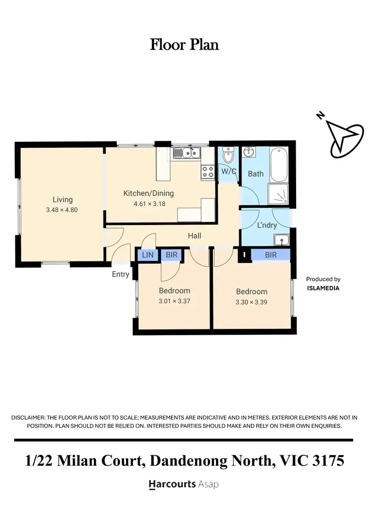 Floorplan of Homely unit listing, 1/22 Milan Court, Dandenong North VIC 3175