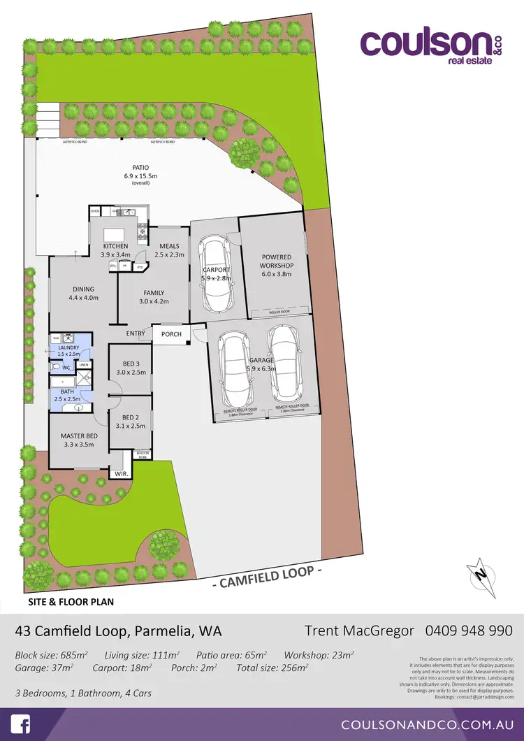 Floorplan of Homely house listing, 43 Camfield Loop, Parmelia WA 6167