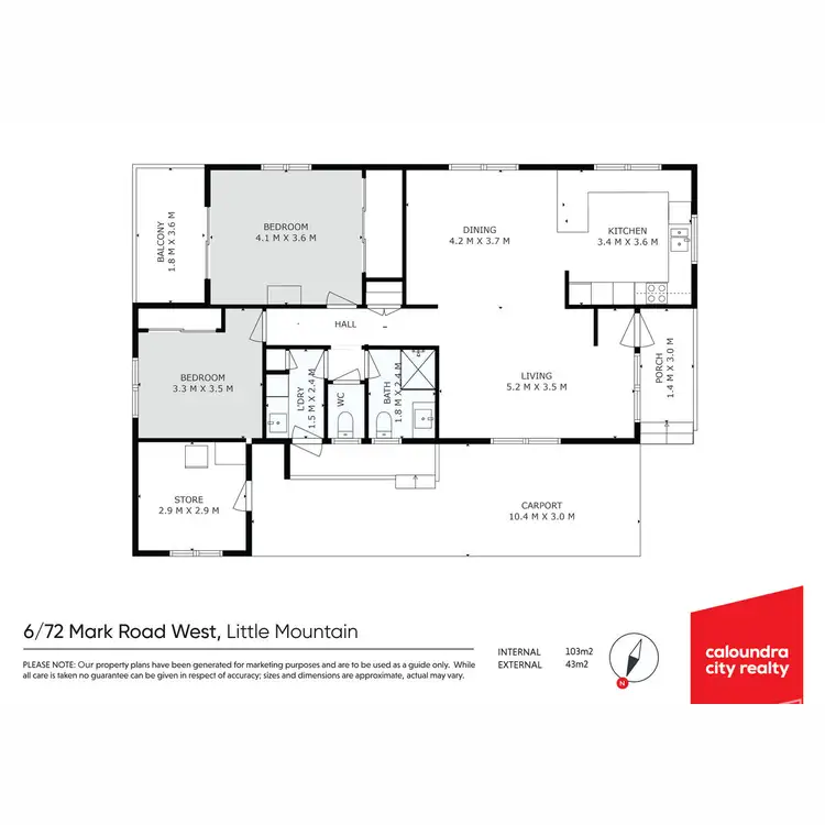 Floorplan of Homely unit listing, 6/72 Mark Road West, Little Mountain QLD 4551