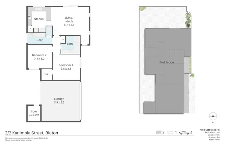 Floorplan of Homely villa listing, 2/2 Kanimbla Street, Bicton WA 6157