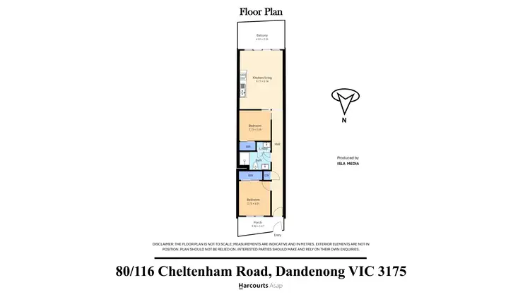 Floorplan of Homely apartment listing, 116/80 Cheltenham Road, Dandenong VIC 3175