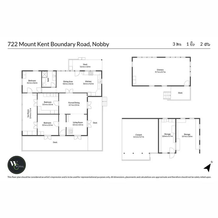 Floorplan of Homely rural property listing, 722 Mount Kent Boundary Road, Nobby QLD 4360