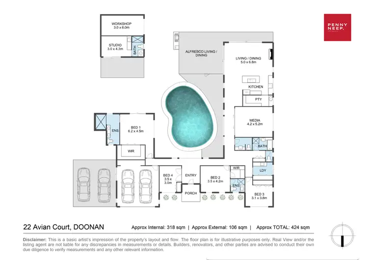 Floorplan of Homely house listing, 22 Avian Court, Doonan QLD 4562