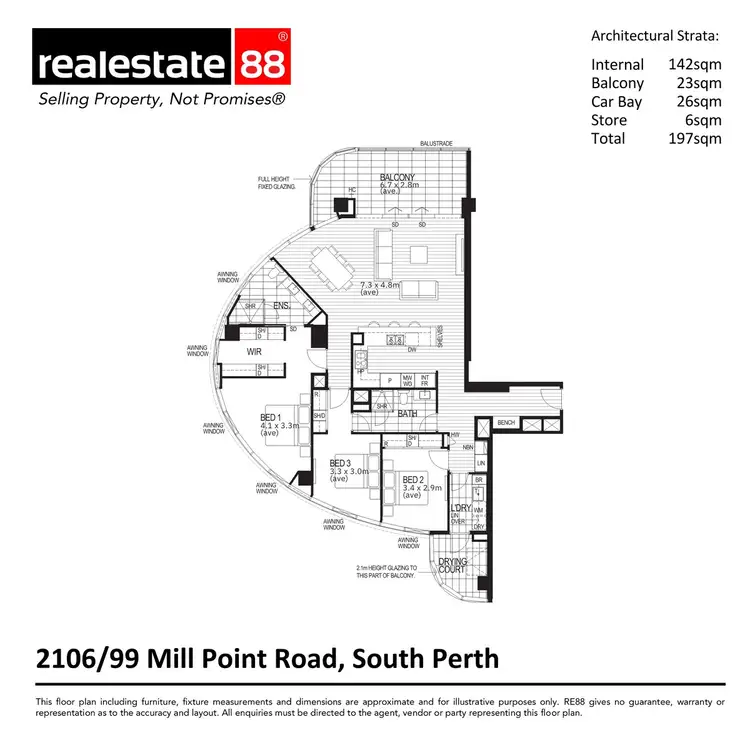 Floorplan of Homely apartment listing, 2106/99 Mill Point Road, South Perth WA 6151