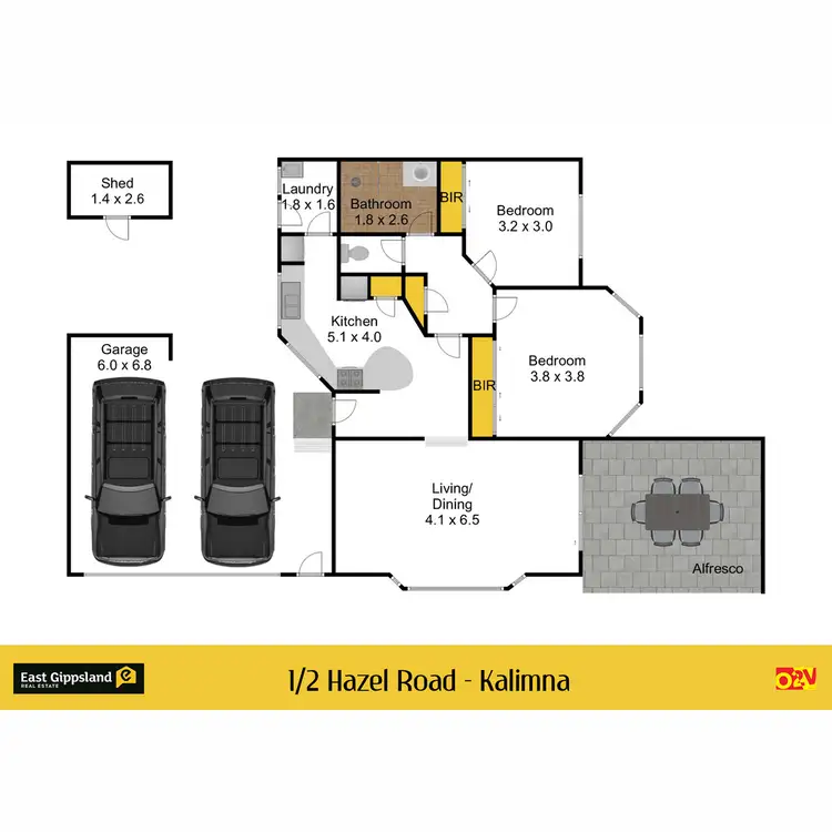 Floorplan of Homely unit listing, 1/2 Hazel Road, Kalimna VIC 3909