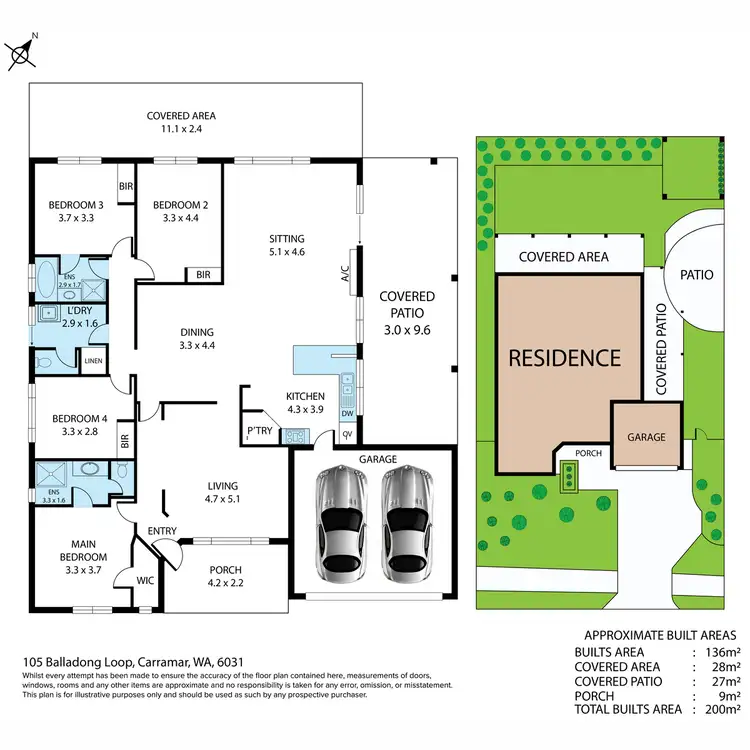 Floorplan of Homely house listing, 105 Balladong Loop, Carramar WA 6031
