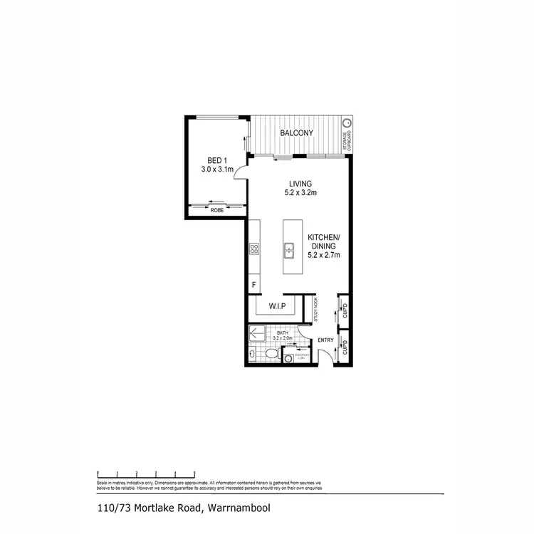 Floorplan of Homely unit listing, 110/73 Mortlake Road, Warrnambool VIC 3280