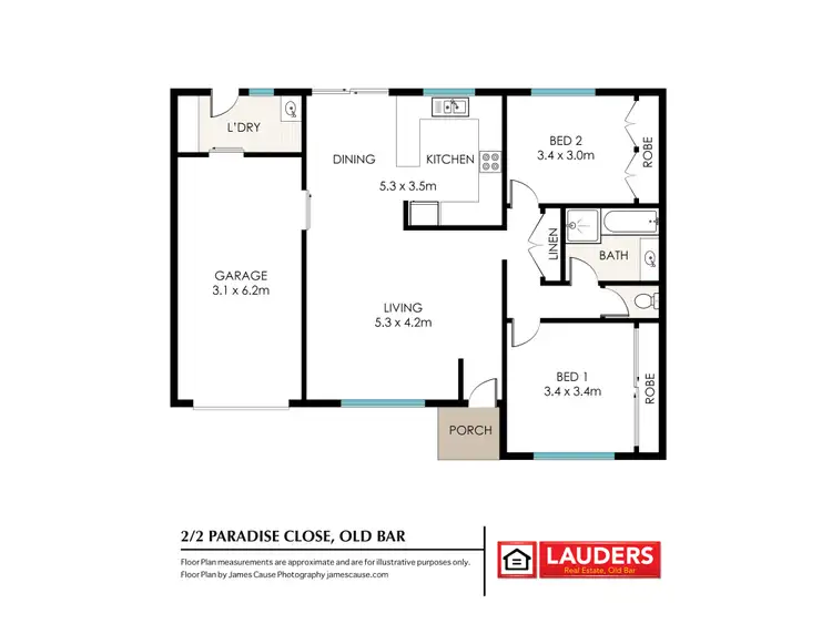 Floorplan of Homely villa listing, 2/2 Paradise Close, Old Bar NSW 2430