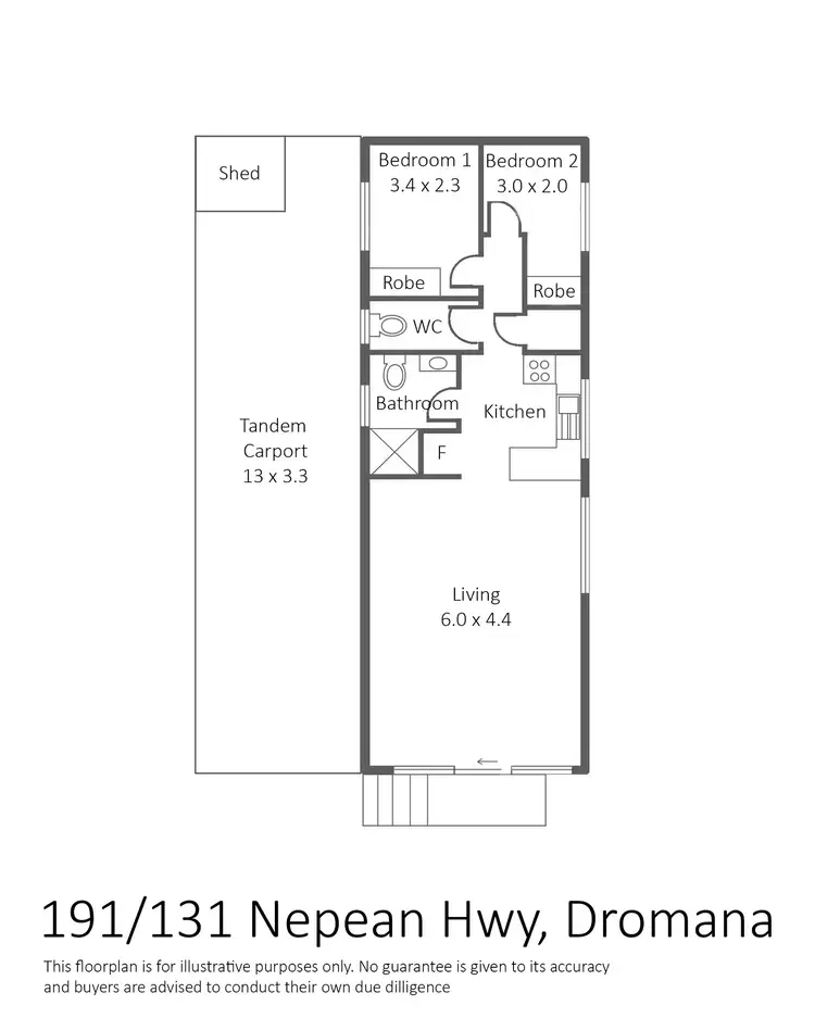 Floorplan of Homely unit listing, 191/131 Nepean Highway, Dromana VIC 3936