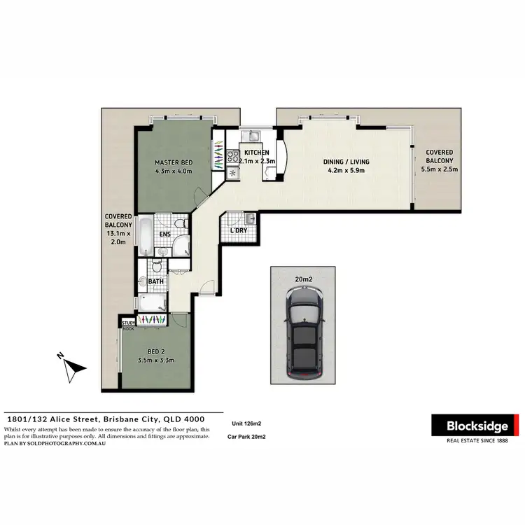 Floorplan of Homely apartment listing, 1801/132 Alice Street, Brisbane City QLD 4000
