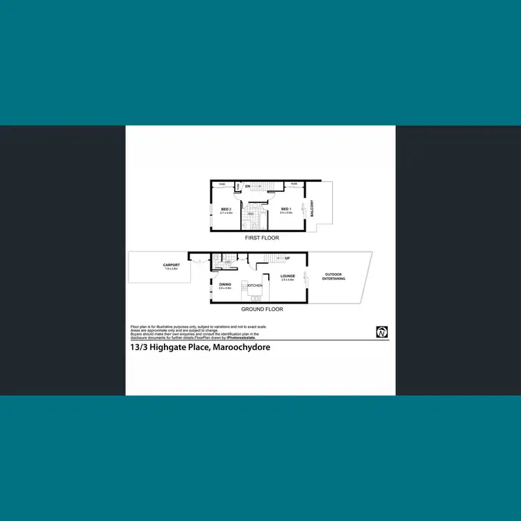 Floorplan of Homely townhouse listing, 13/3 Highgate Place, Maroochydore QLD 4558