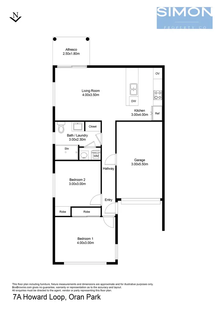 Floorplan of Homely semi-detached listing, 7A Howard Loop, Oran Park NSW 2570