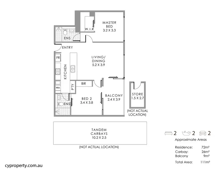 Floorplan of Homely apartment listing, 156/34 Quarry Street, Fremantle WA 6160