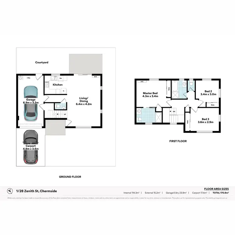 Floorplan of Homely townhouse listing, 1/28 Zenith Avenue, Chermside QLD 4032
