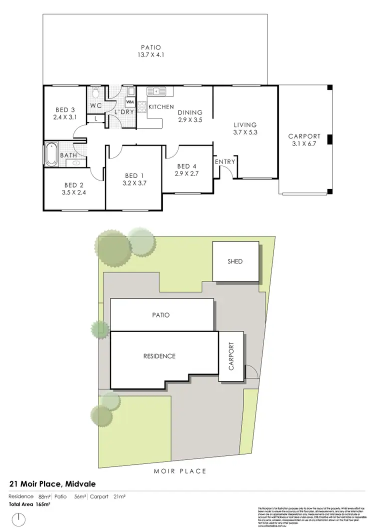 Floorplan of Homely house listing, 21 Moir Place, Midvale WA 6056
