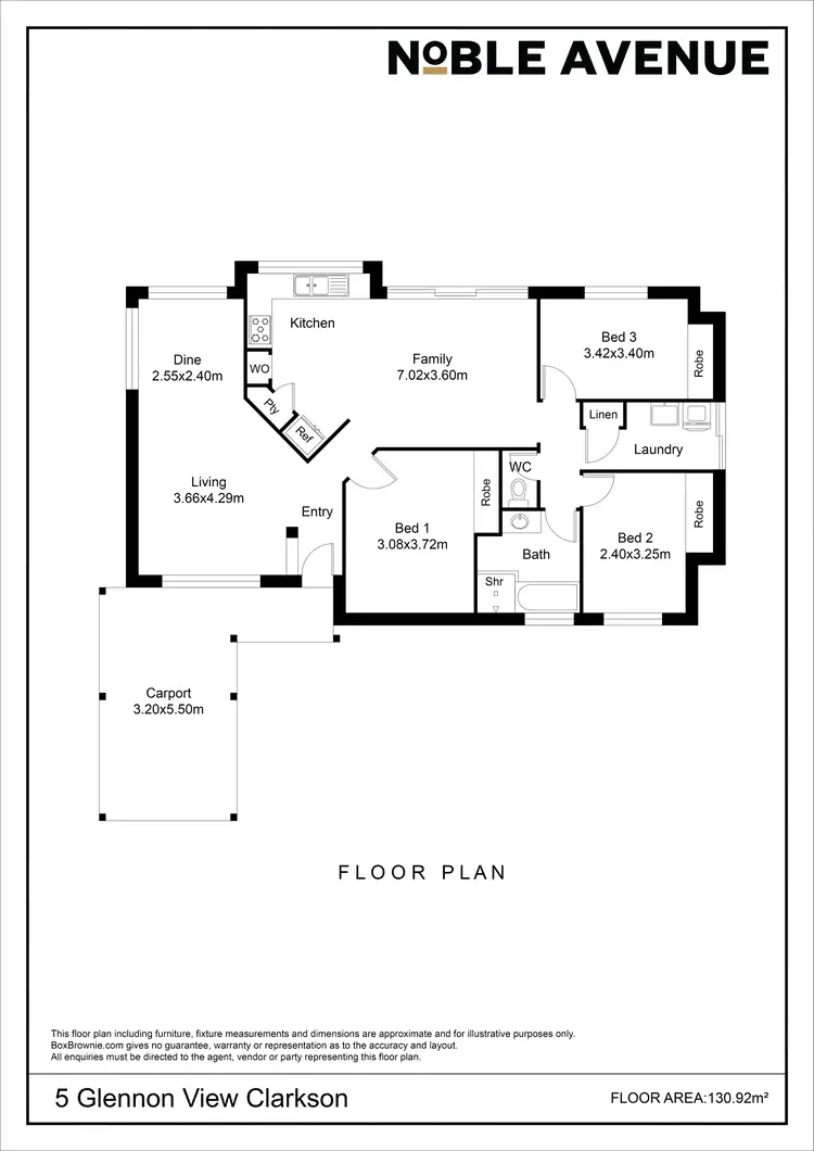 Floorplan of Homely house listing, 5 Glennon View, Clarkson WA 6030