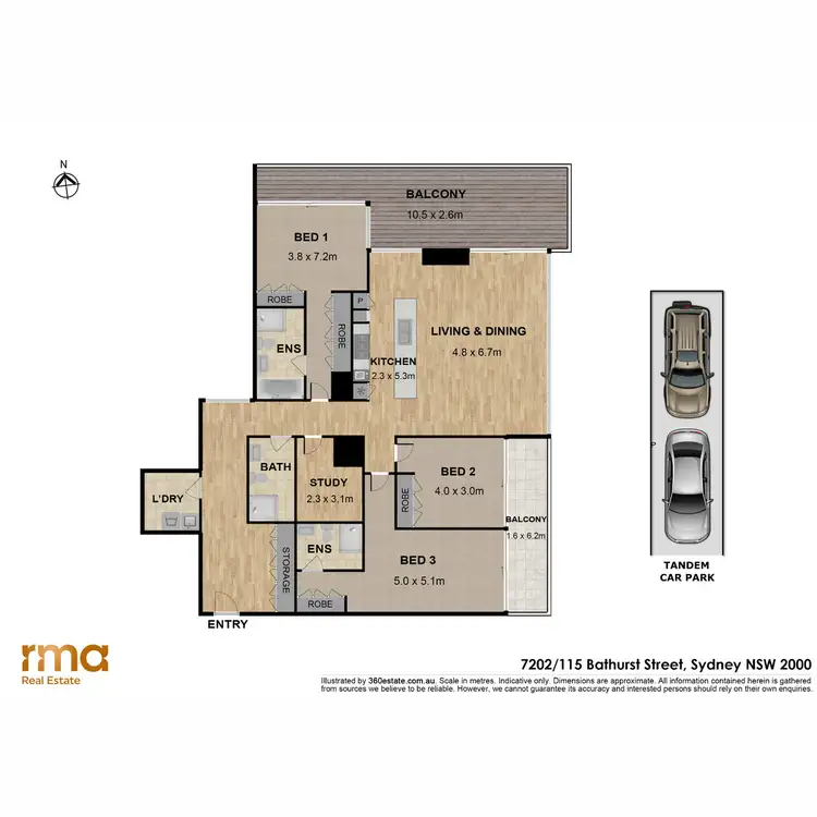 Floorplan of Homely apartment listing, 7202/117 Bathurst Street, Sydney NSW 2000