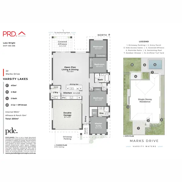 Floorplan of Homely house listing, 22 Marks Drive, Varsity Lakes QLD 4227