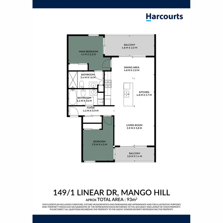 Floorplan of Homely unit listing, 149/1 Linear Drive, Mango Hill QLD 4509