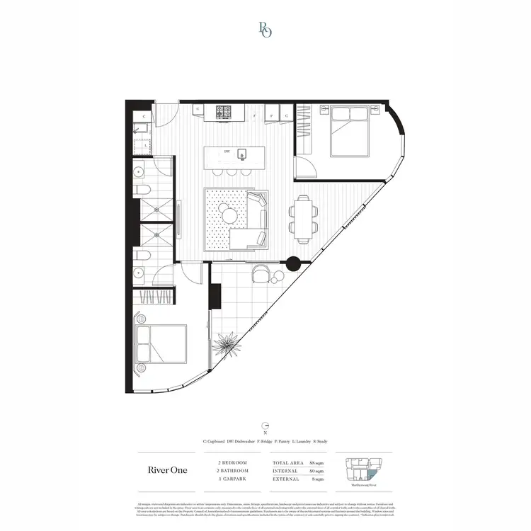 Floorplan of Homely apartment listing, 1004/6 Joseph Road, Footscray VIC 3011