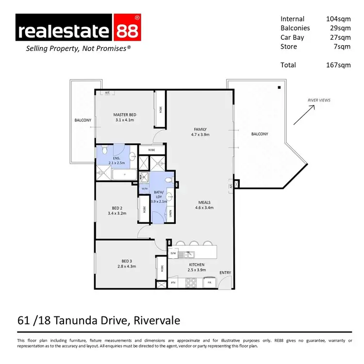 Floorplan of Homely apartment listing, 61/18 Tanunda Drive, Rivervale WA 6103